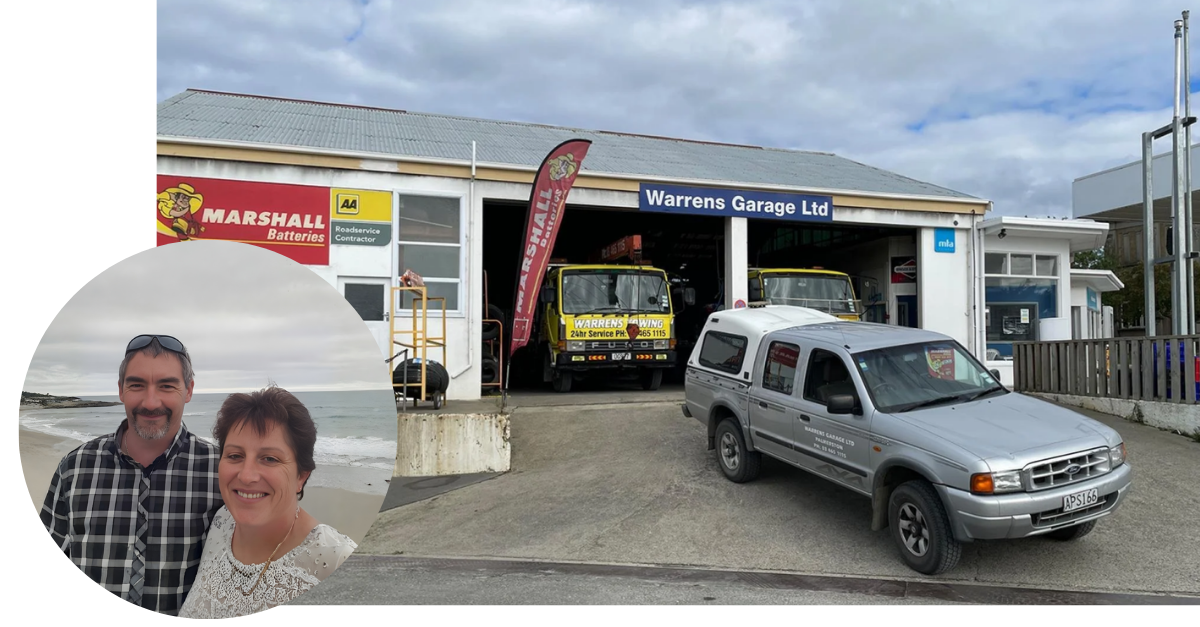 Warren's garage workshop & owners